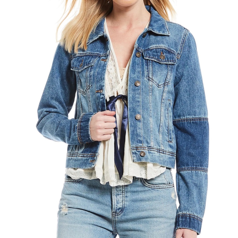Free People Rumors Two-Toned Denim Jacket